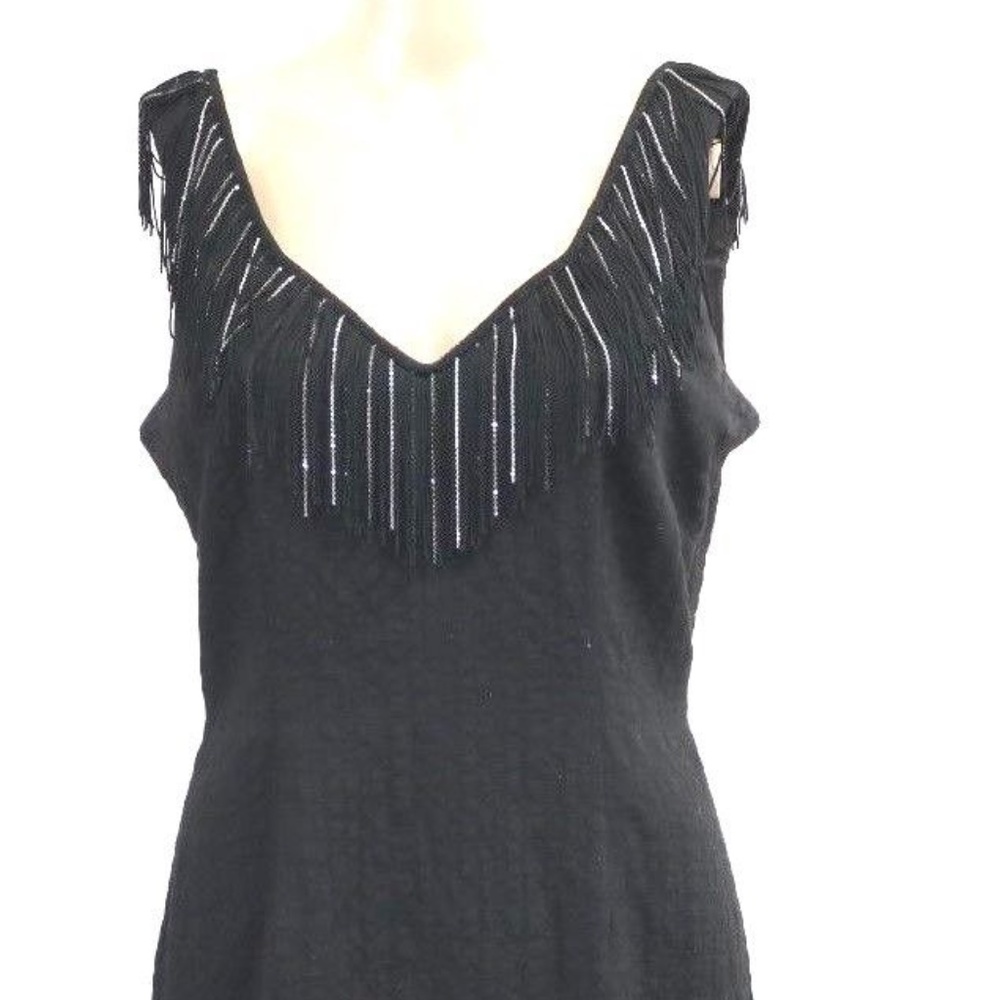 Vintage 80's LaROCK sz M dangle v neck dress